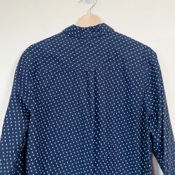 BEN  SHERMAN | NAVY PRINT BUTTON DOWN DRESS SHIRT - Picture 11 of 13